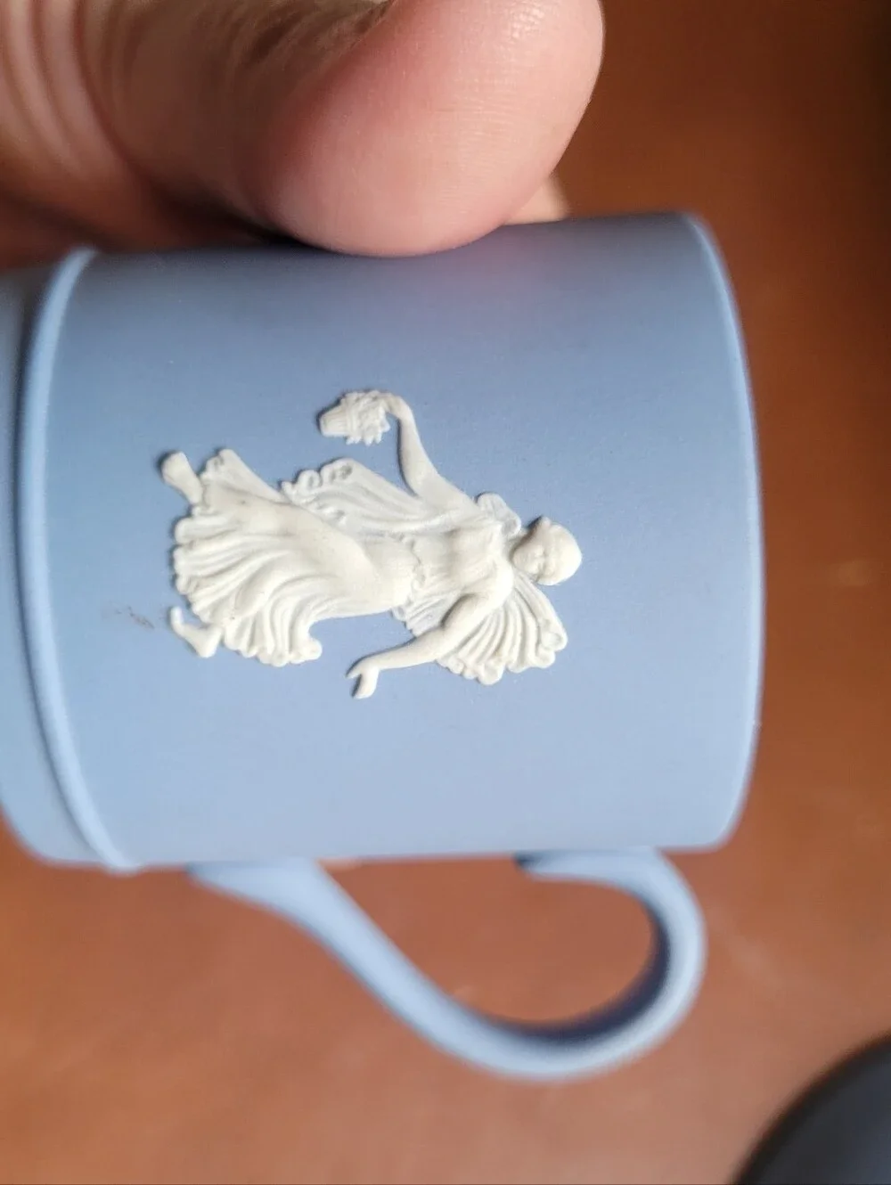 Wedgwood Blue Jasperware Dancing Hours Demitasse Cup And Saucer Danbury